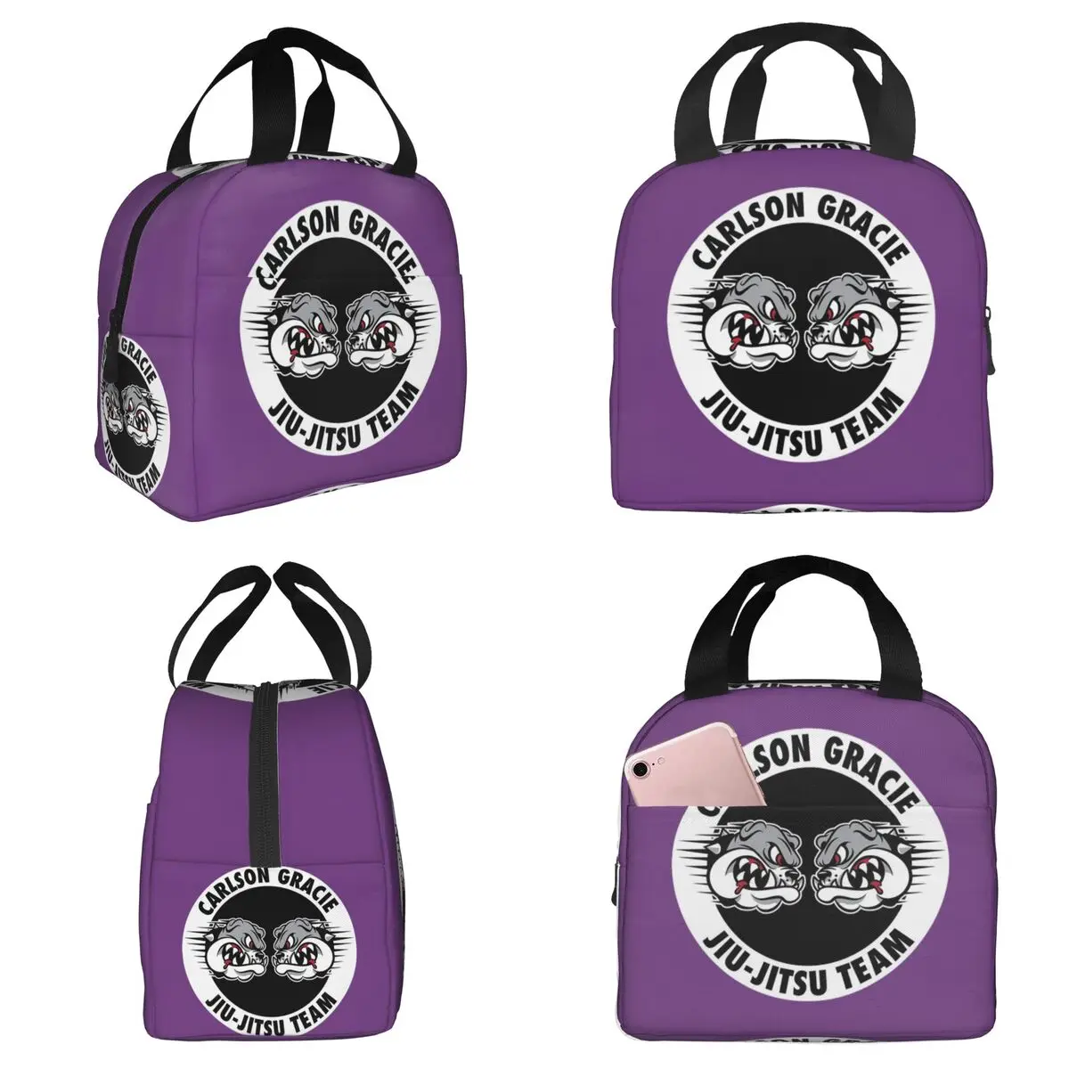 Термосумка для обедов Carlson Gracie Jiu-Jitsu Team для детей, школьный термоконтейнер, переносная сумка-холодильник для еды, портативный ланч-бокс