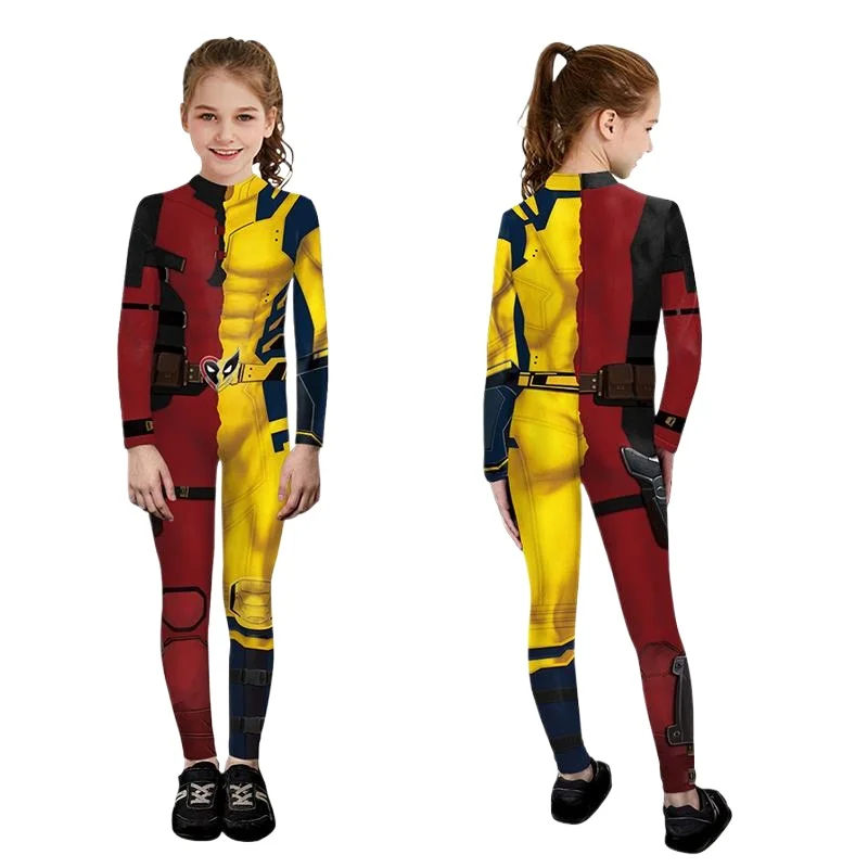 Filmheld Kids Wolverine Kostuum Deadpool Boys Girsl Cosplay Bodysuit Carnaval Halloween School Party Outfit Cosplay Kostuum