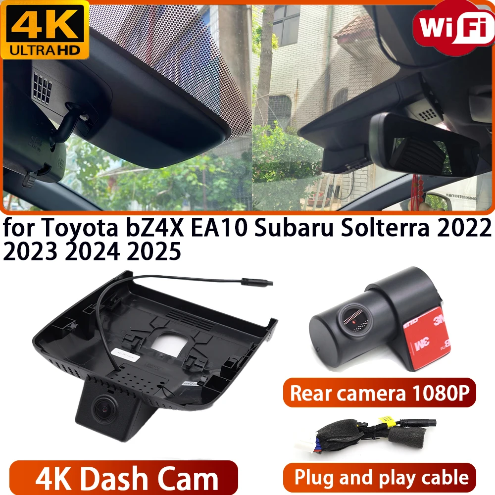 for Toyota bZ4X EA10 Subaru Solterra 2022 2023 2024 2025 Video Recorder 4K Lens DVR Dash Cam Wifi Camera 170° Wide Angle