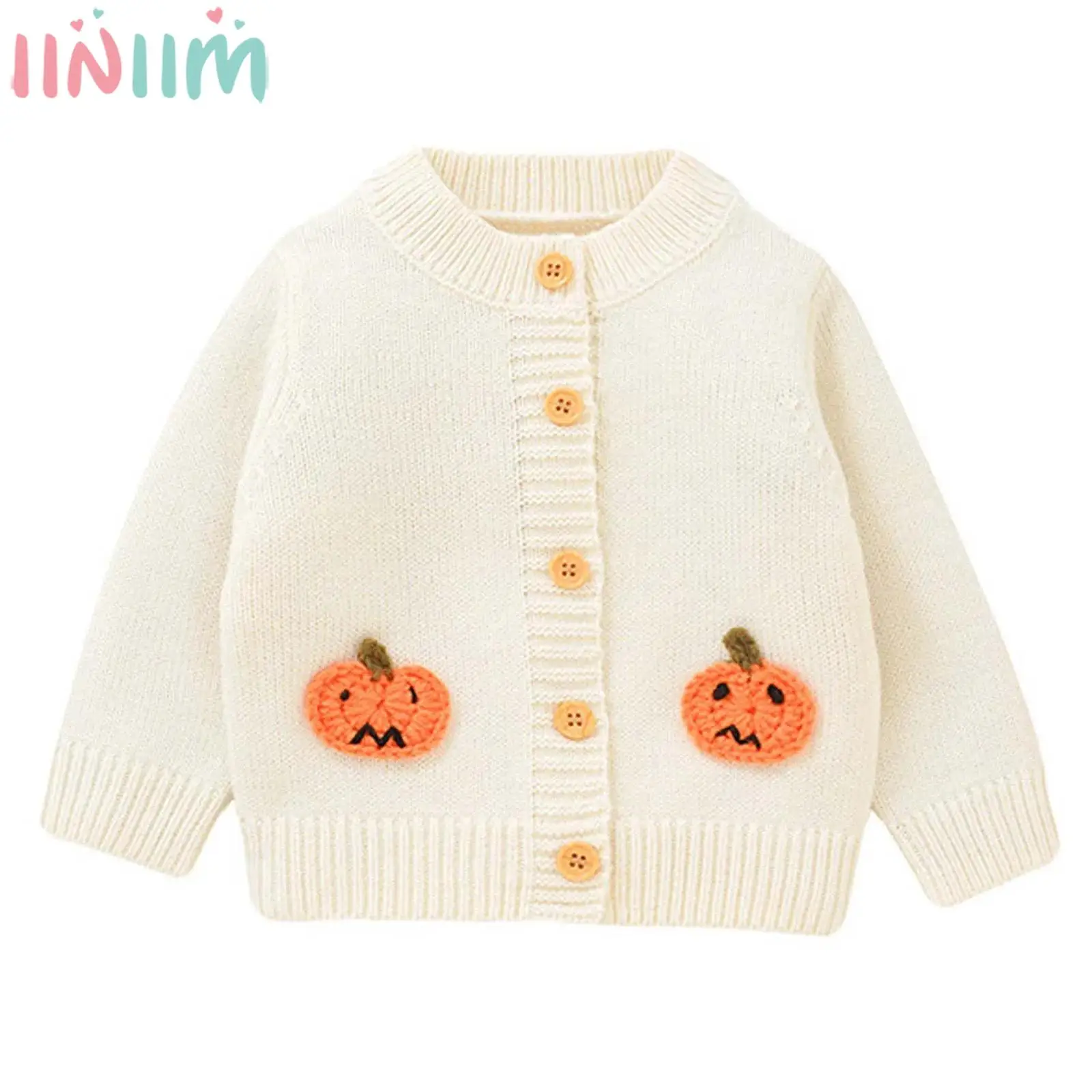 

Baby Girls Halloween Christmas Cute Sweater Cardigan Outerwear Long Sleeve Tree Santa Claus Pumpkin Pattern Knitted Jacket Coat