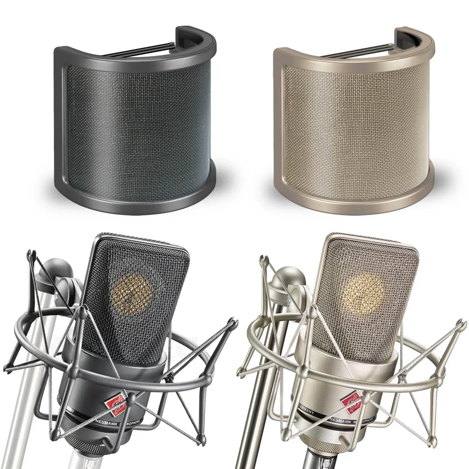 Laishi metal mesh blowout cover Newman 103/MK4 special home studio recording noise reduction U-shaped windproof mesh cover