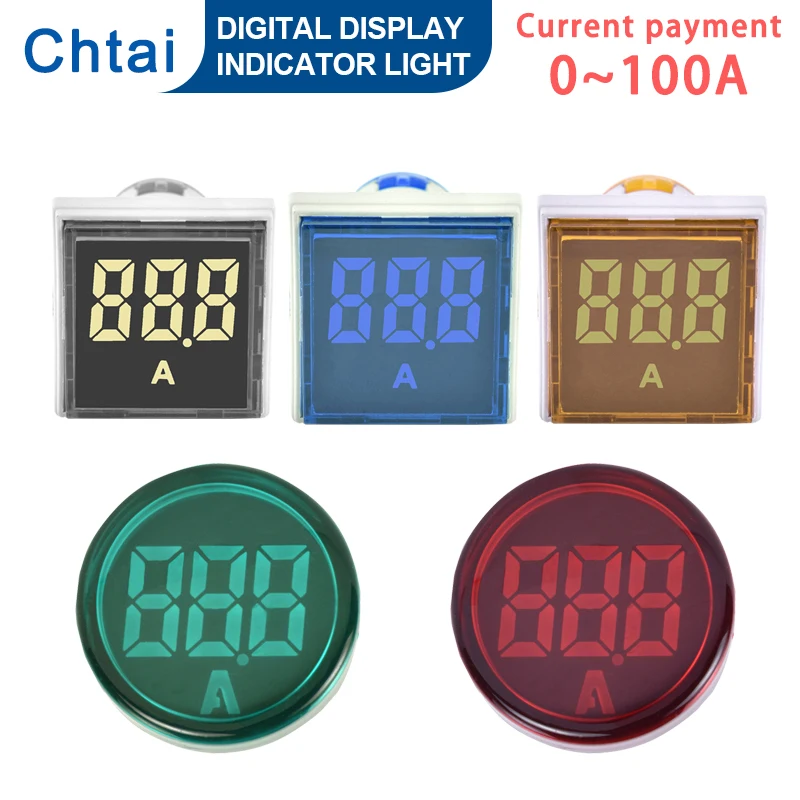 

22MM AD16-22DSA 0-100A Ammeter Mini Current Meter LED Digital AC220V Display Indicator Signal Light Lamp Amp Tester Detector