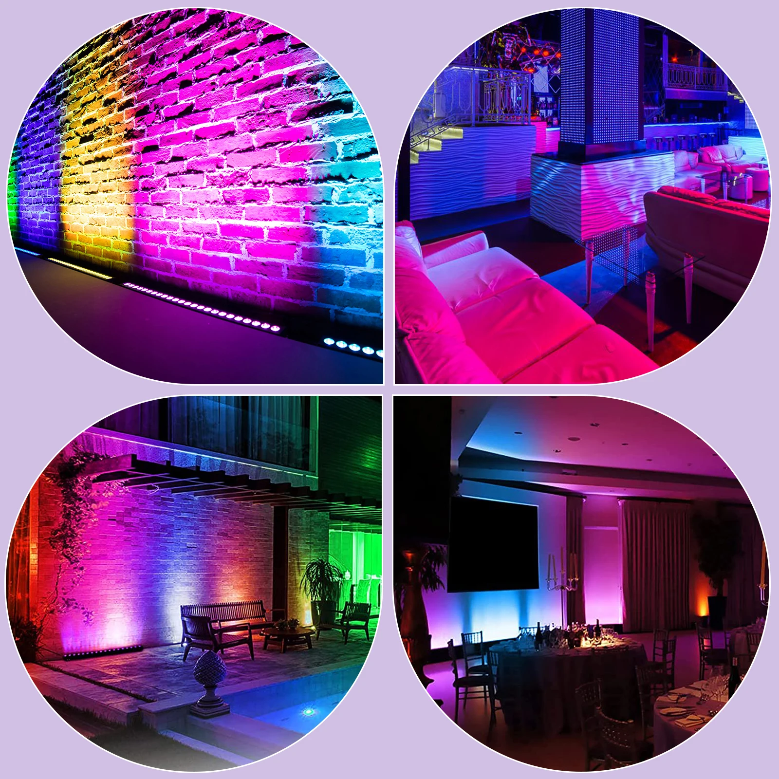 2 SZTUKI / ZESTAW RGB 24 SZTUK LED Światło ścienne DMX Efekt sceniczny Projektor oświetleniowy dla DJ-a Disco Party Boże Narodzenie Klub Wesele Urodziny