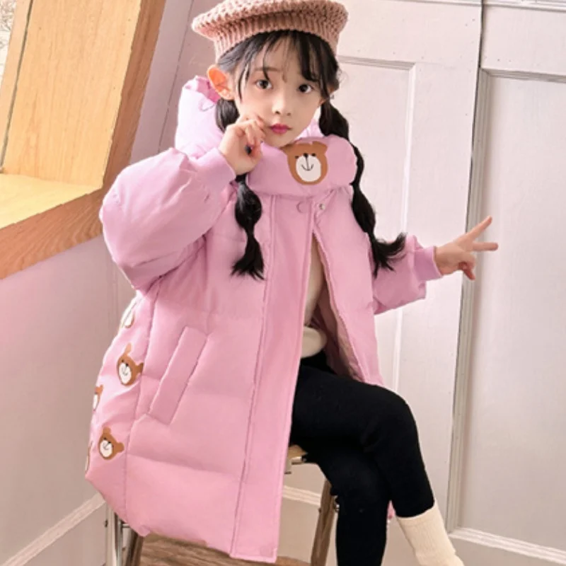 Girls Down Coat Overcoat Jacket Windbreak Outerwear 2024 Cartoon Winter Autumn Sport Warm Christmas Gift Children's Clothing