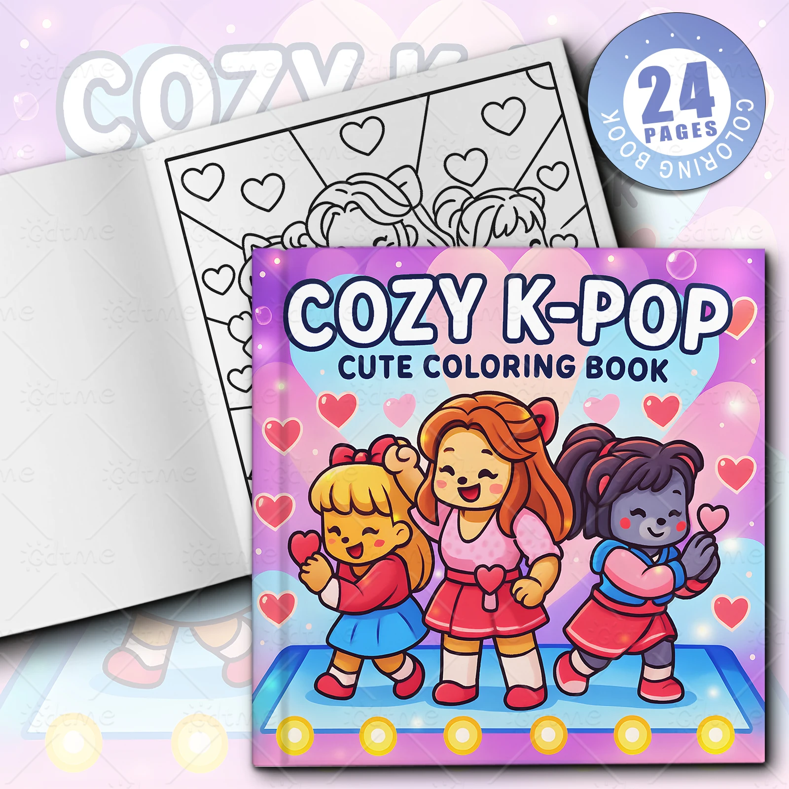 COZY K-POP Coloring Book for Adults Featuring Cute Cozy Daily Activities for Relaxation (Cozy Spaces Coloring)