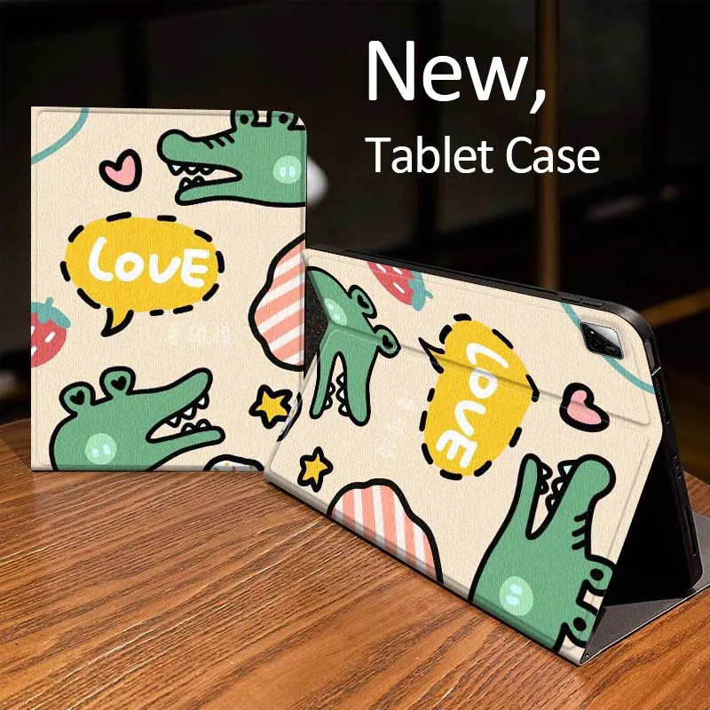 

Cartoon Dinosaur Pattern Print Case For Xiaomi Mi Redmi Pad 2 4 5 7S 6S 6 7 8 Plus SE Pro K 2025 inch 8.7 11 Tablet