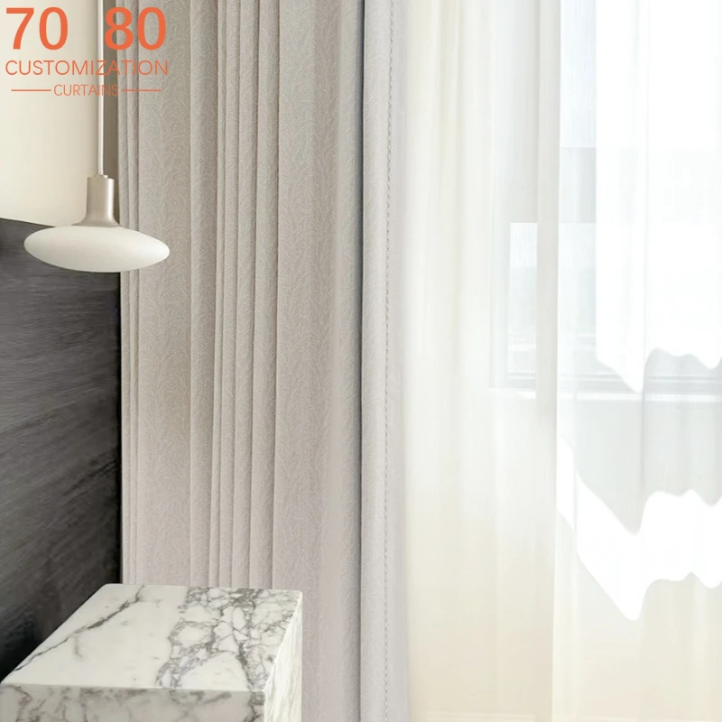 

Плотные светонепроницаемые шторы Schneier с серым узором «Листья виноградной лозы» для гостиной и спальни, на заказ, для зонирования пространства