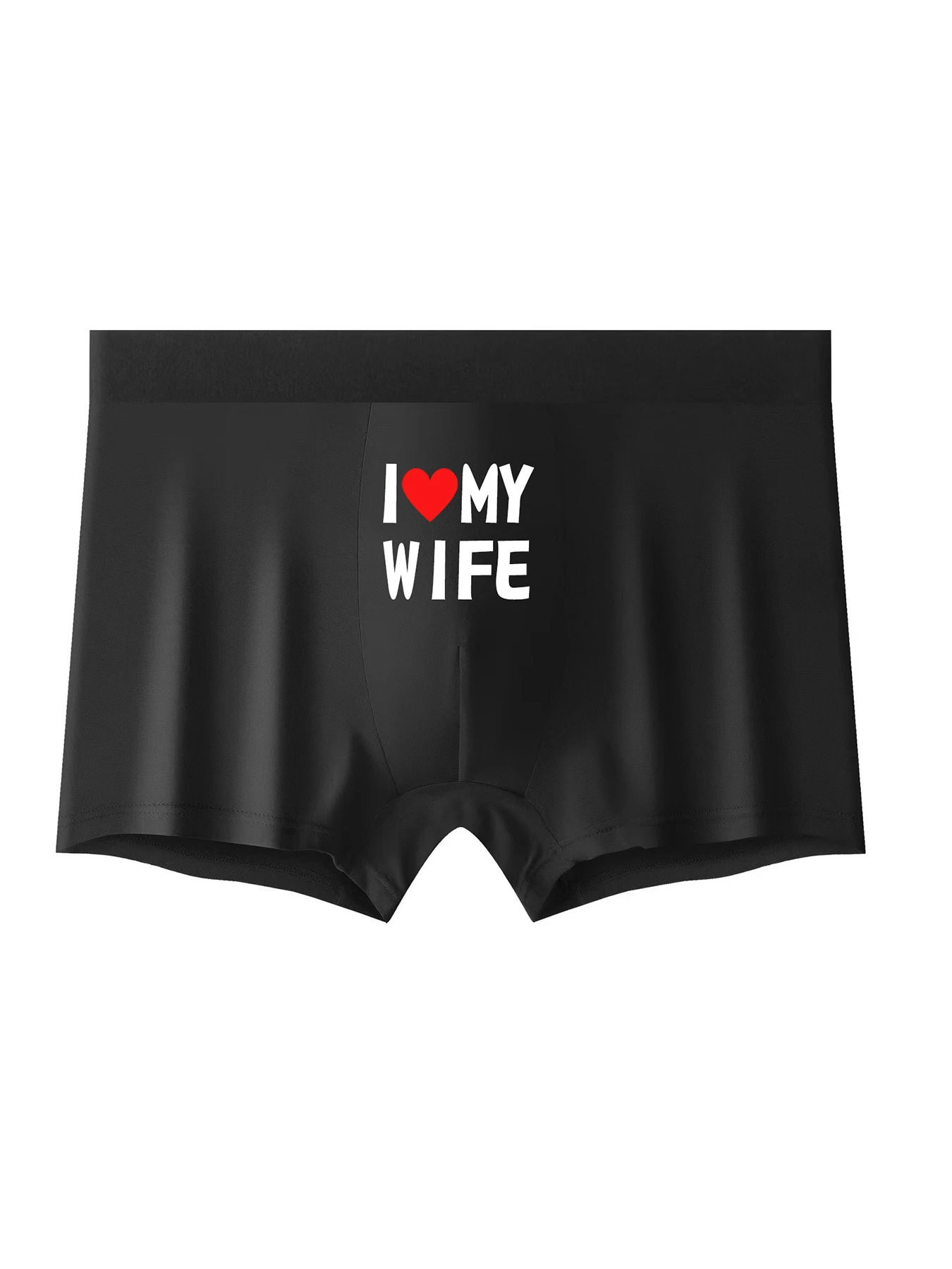 2024 novo estilo roupa interior masculina cor preta boxer moda impressão personalizada eu amo minha