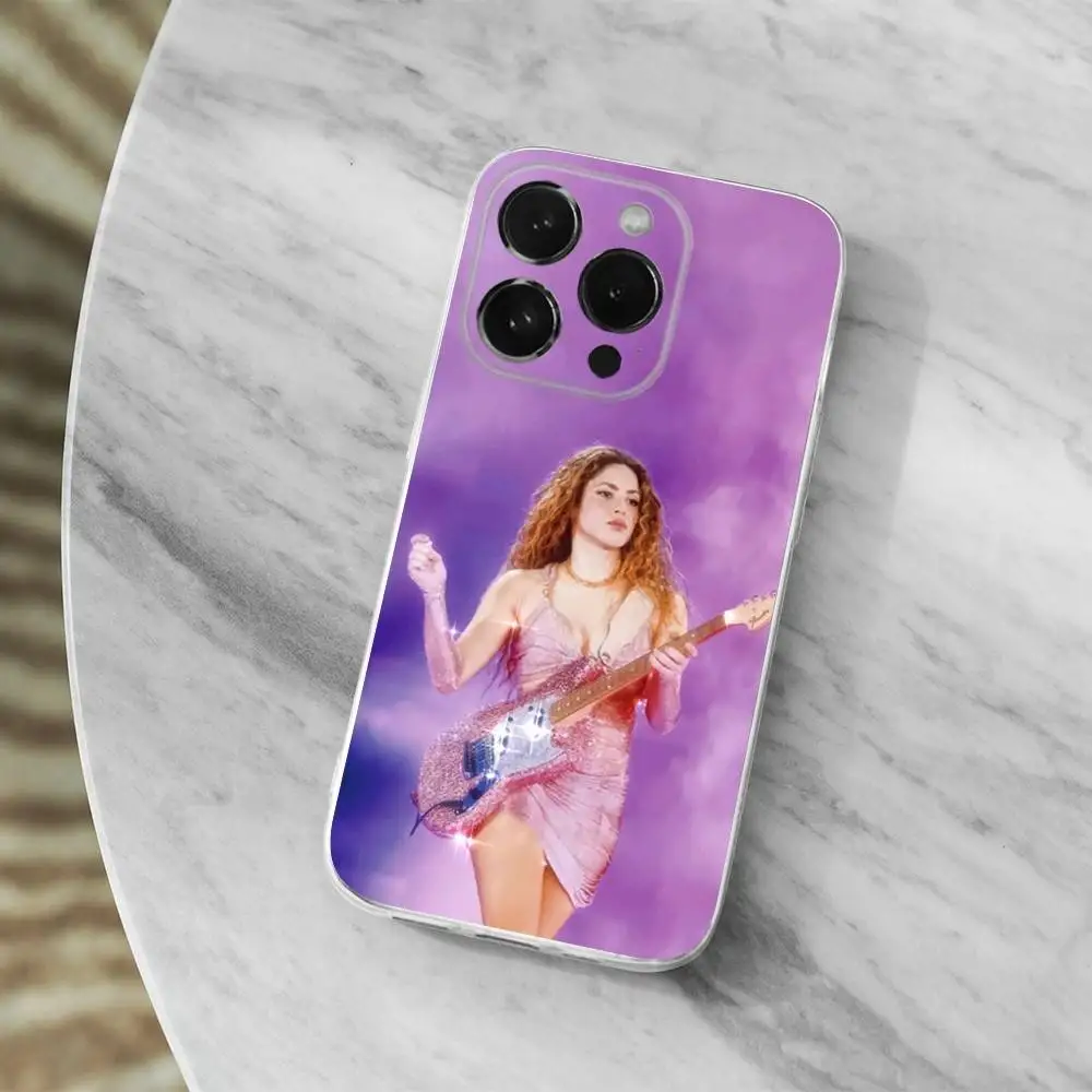 حافظة هاتف جميلة من Singer S-Shakira لهاتف iPhone 16,15,14,13,12,11,17 Pro,Max,Plus,X,XS,XR,SE,غطاء ناعم شفاف صغير