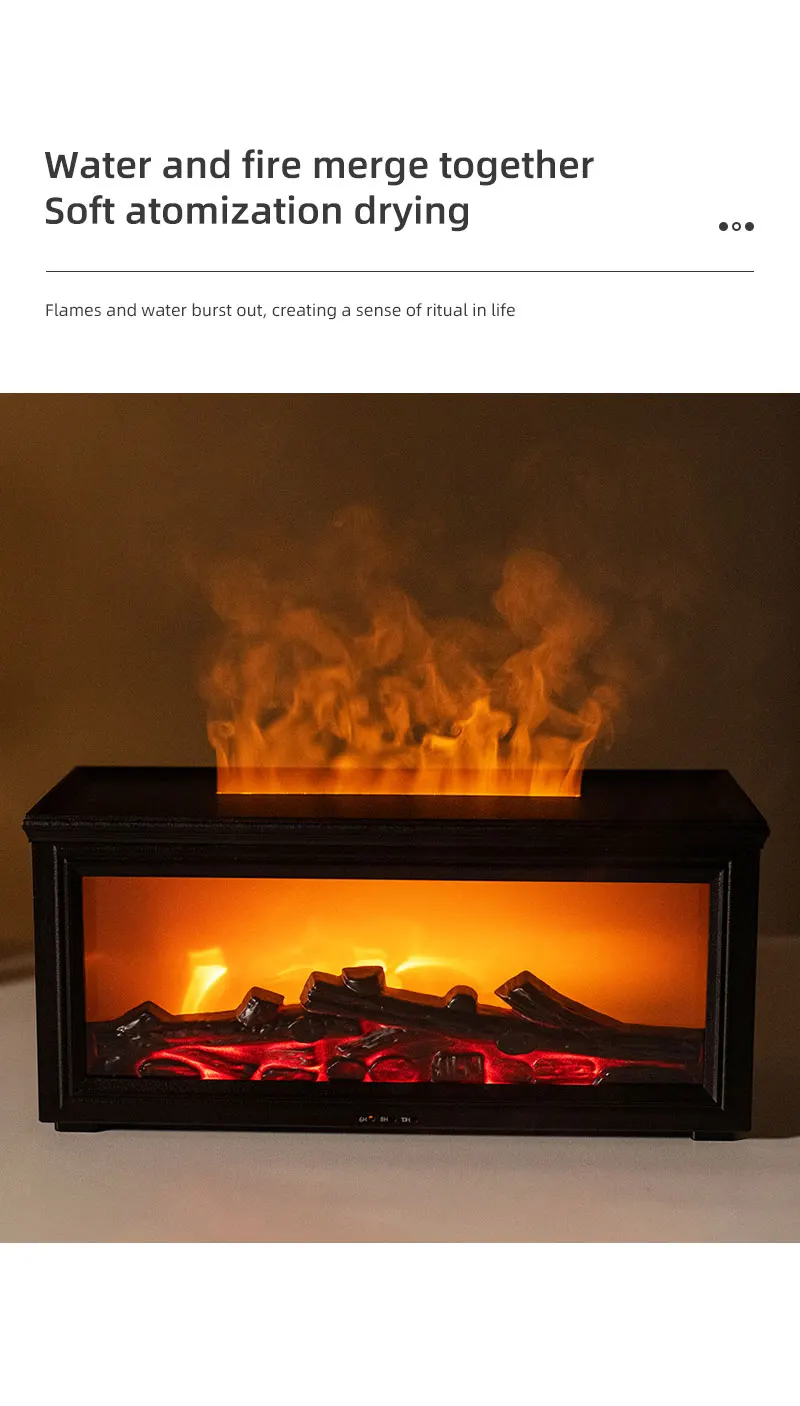 7 Colors of Essential Oil Fireplace Diffuser Mini Flame Aromatherapy Fireplace Humidifier Aromatherapy Oil Diffuser