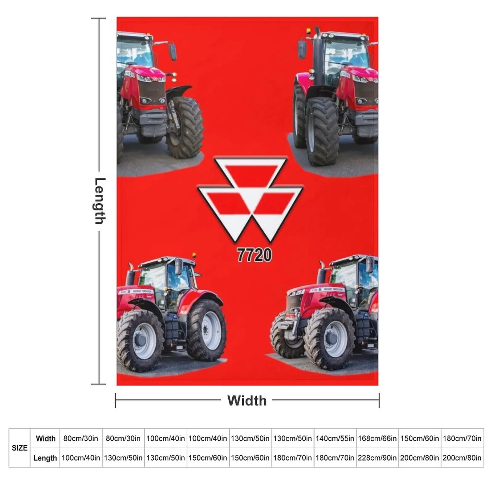 red tractor Throw Blanket couch cozy soft plush fuzzy picnic outdoor blanket