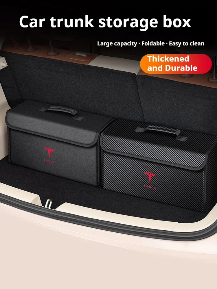 

Car Trunk Storage Box Organizer Foldable Stowing Tidying Container Bag For Tesla Model 3 Model S Cybertruck Model Y Model X