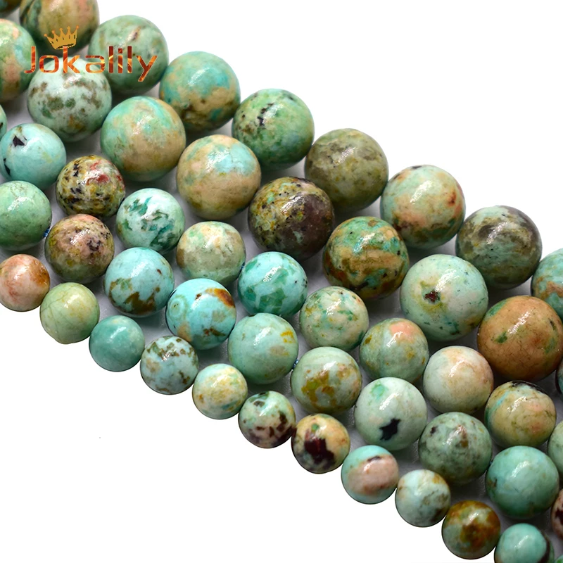 100% Natural Peru Phoenix Turquoise Beads Round Loose Spacer Beads For Jewelry Making Design DIY Bracelet Necklace 6 8mm 15