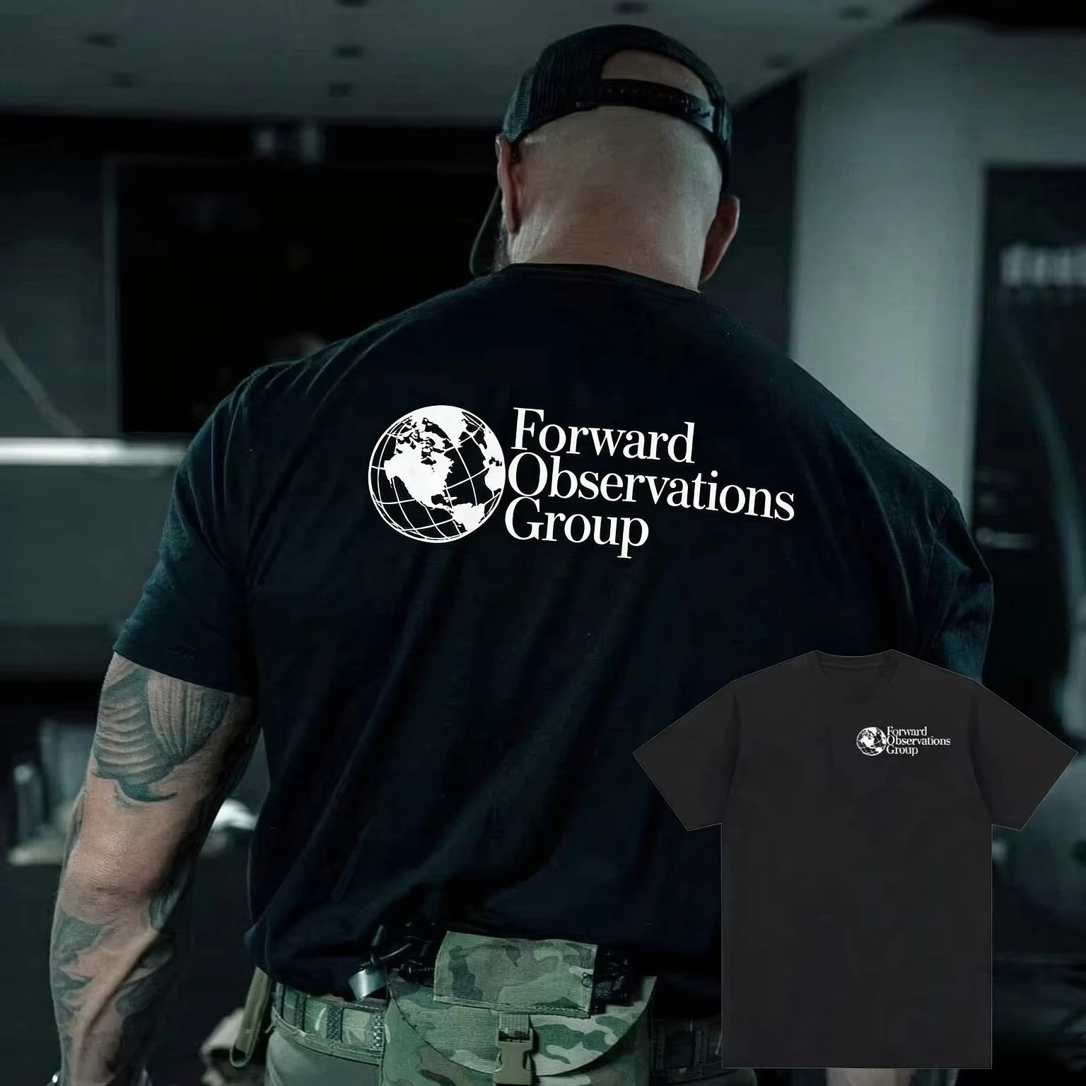 2026 Summer Forward Observations Group T-shirt Men's Black Cotton Tshirt Front Back Globe Print Streetwear Casua Summer New