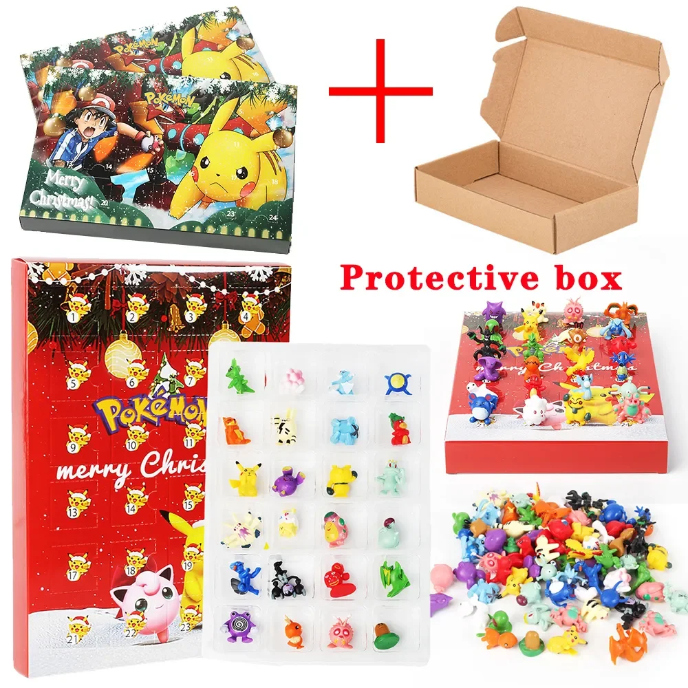 

ГОРЯЧАЯ ПРОДАЖА, Рождественский адвент-календарь с покемонами, 24 шт., каваи, Пикачу, аниме-фигурки, детские игрушки для мальчиков и девочек, рождественские подарки