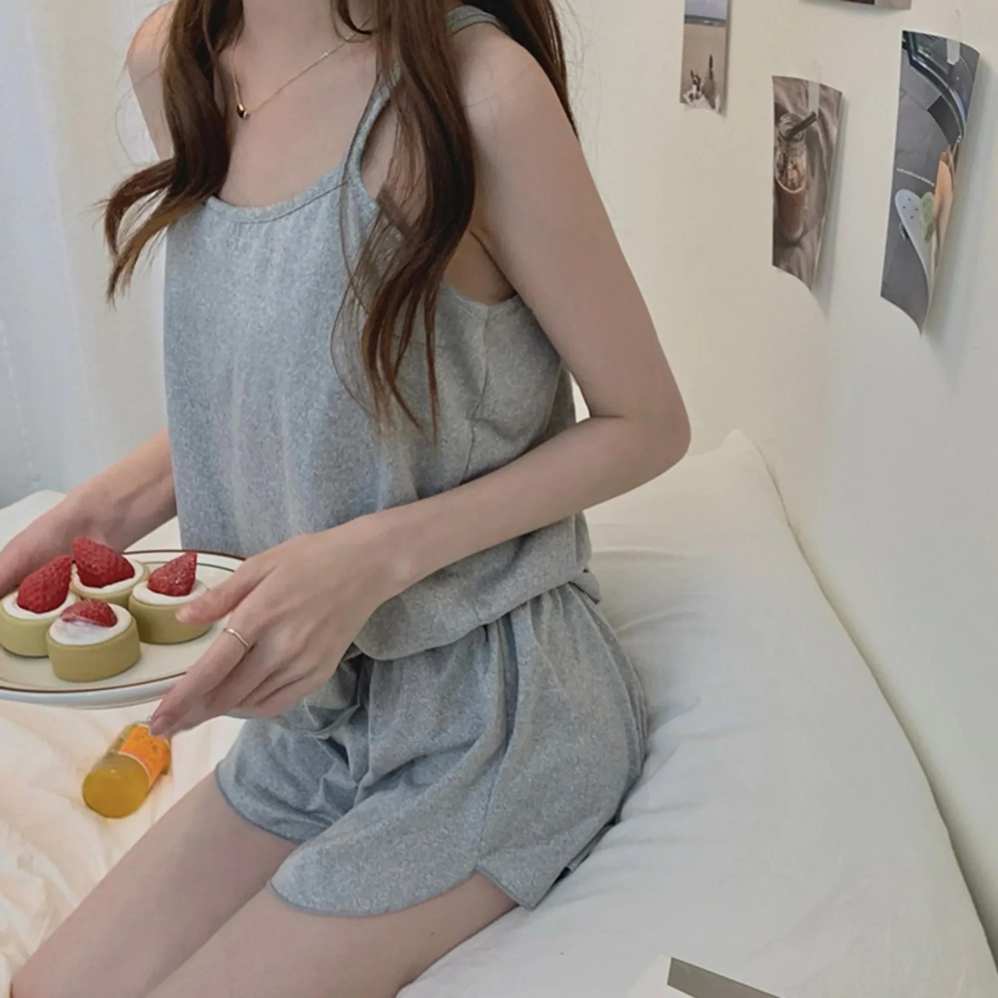 Summer Pajamas Woman Sleepwear Short Set Pajamas Pajama Set Nightwear Comfortable Short Sleeve T Shirts and Shorts Home Clothes