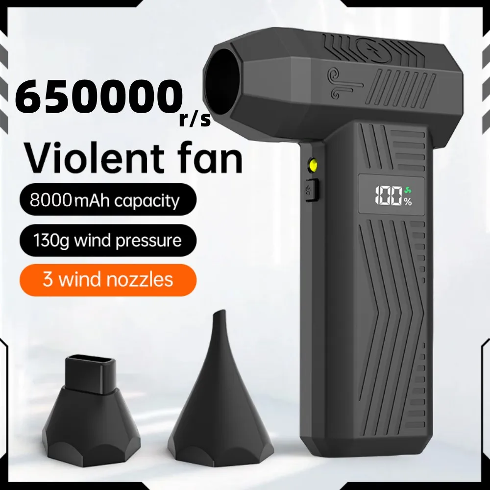 

New 650000RPM Violent Fan Brushless Turbo Jet Blower Powerful Air Blower Vacuum Dust Cleaner Type-C Charging Strong Winds 55m/s