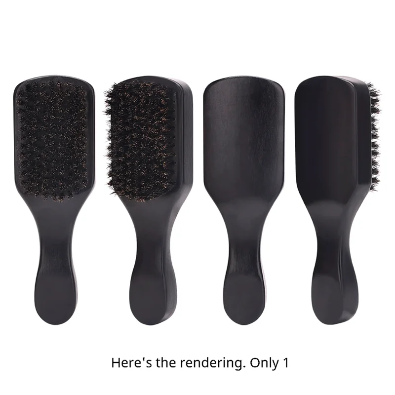 BAAO-1Pcs Hair Funnel Wooden Shaving Brush The Face Baby Beard Brush, Durable Easy Install Black