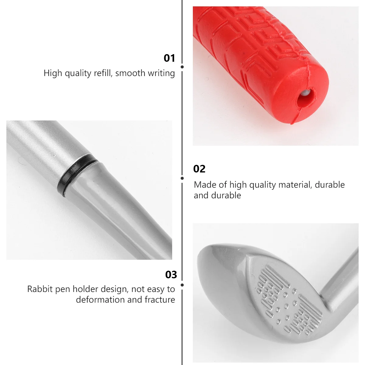 4 pcs Golf Putter Ballpoint Pen Alloy Metal Desktop Decorative Writing Instrument Mini Game Gift For Men Desk Accessory