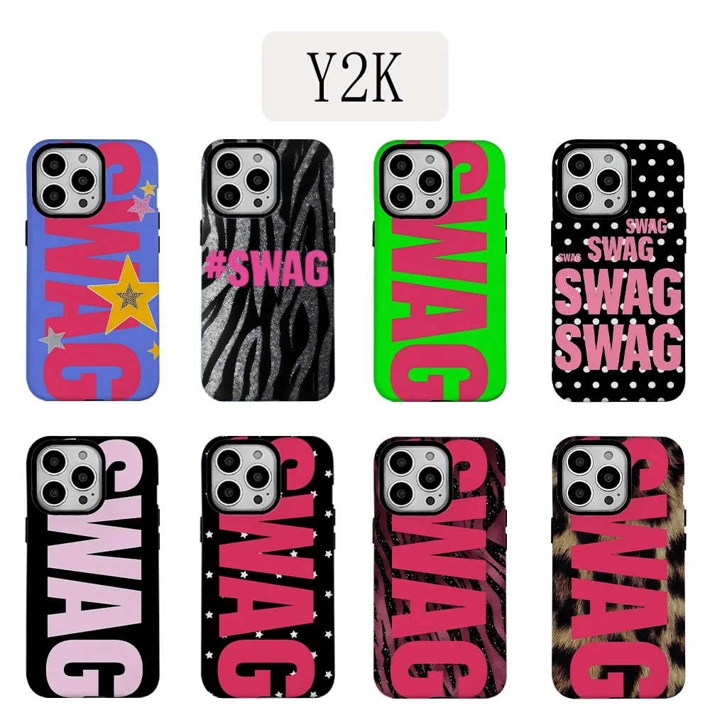 Роскошный чехол для телефона в стиле Y2K для iPhone 17, 16e, 16, 15, 14, 13, 12, 11, X, XS, XR, XSMAX, 7, 8, Air, Pro, Max, Plus, двухслойный