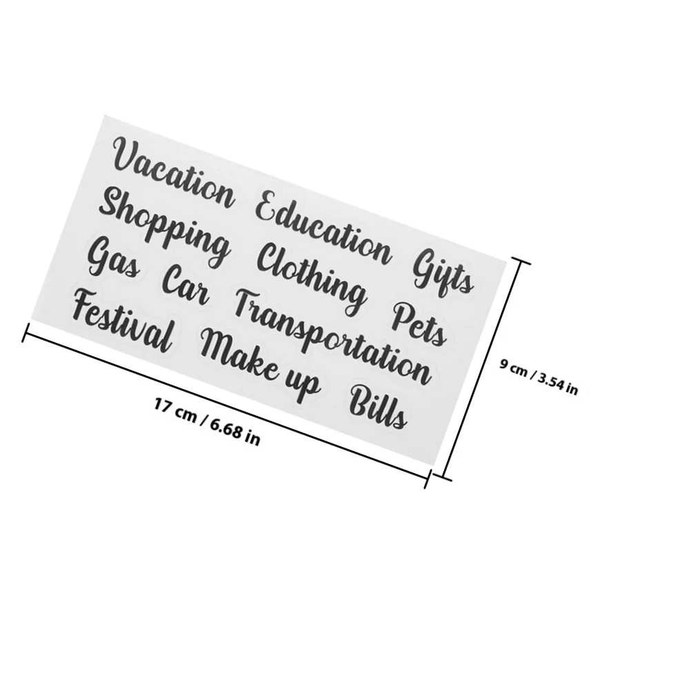 5Sets Budget Sticker PVC Material Multi-Function Portable Household Budget Label Cash Envelope Sticker