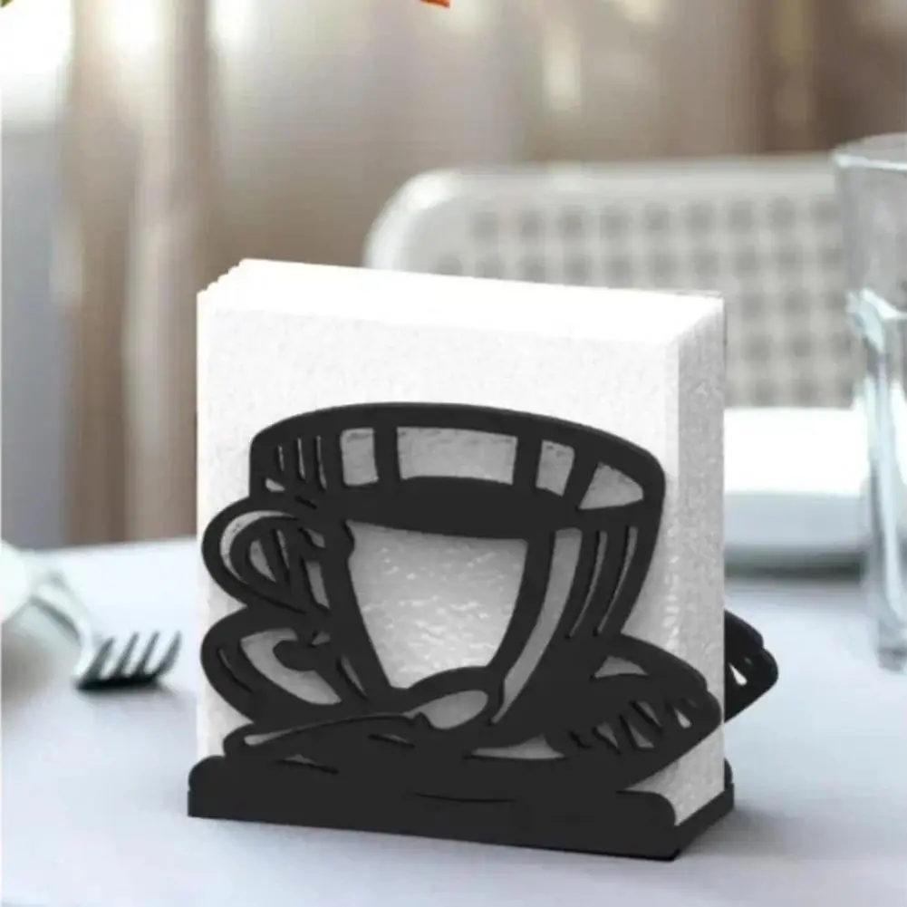 Tissue Holder Coffee Cup Shape Stainless Steel Tissue Dispenser Kitchen Restaurant Table Napkin Holder Household Supplies