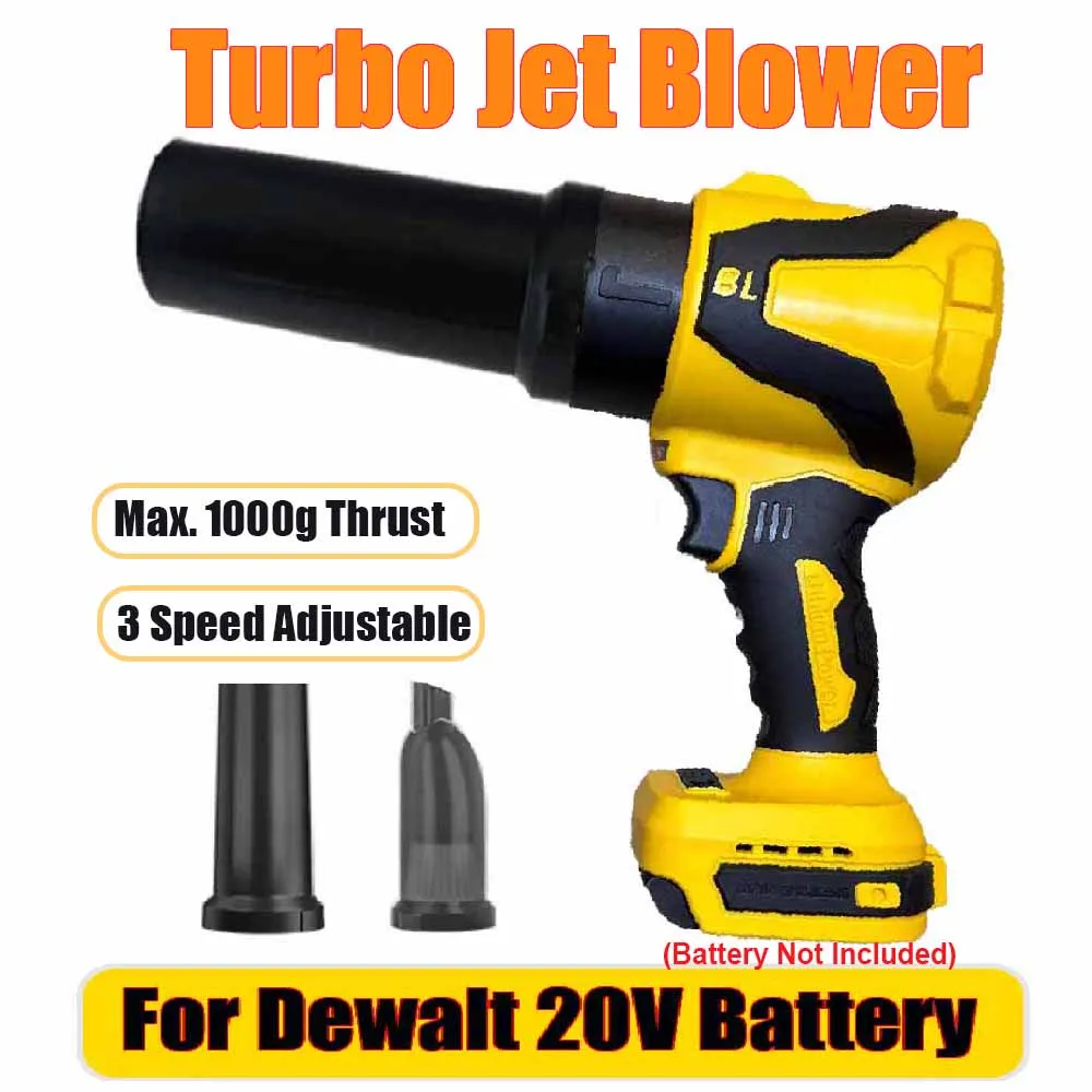 Kipas Turbo untuk Baterai Dewalt 20V Peniup Udara Kuat Kipas Jet Turbo Maks 1000G Kemudiannya Kemoceng Daun Alat Listrik Genggam untuk Makita