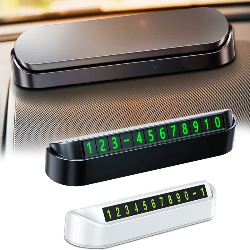 Car Luminous Temporary Phone Number Card High Quality Best-selling Magnetic Numbers Plate Sticker Auto Interior Accessories