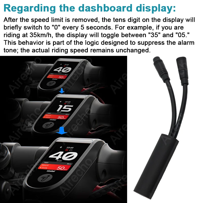 Customized Release Speed Limit Cables 40km/h for Ninebot by Segway F3E/F3D/F3 ProE/F3 ProD E-Scooter Unlock Speed Lines