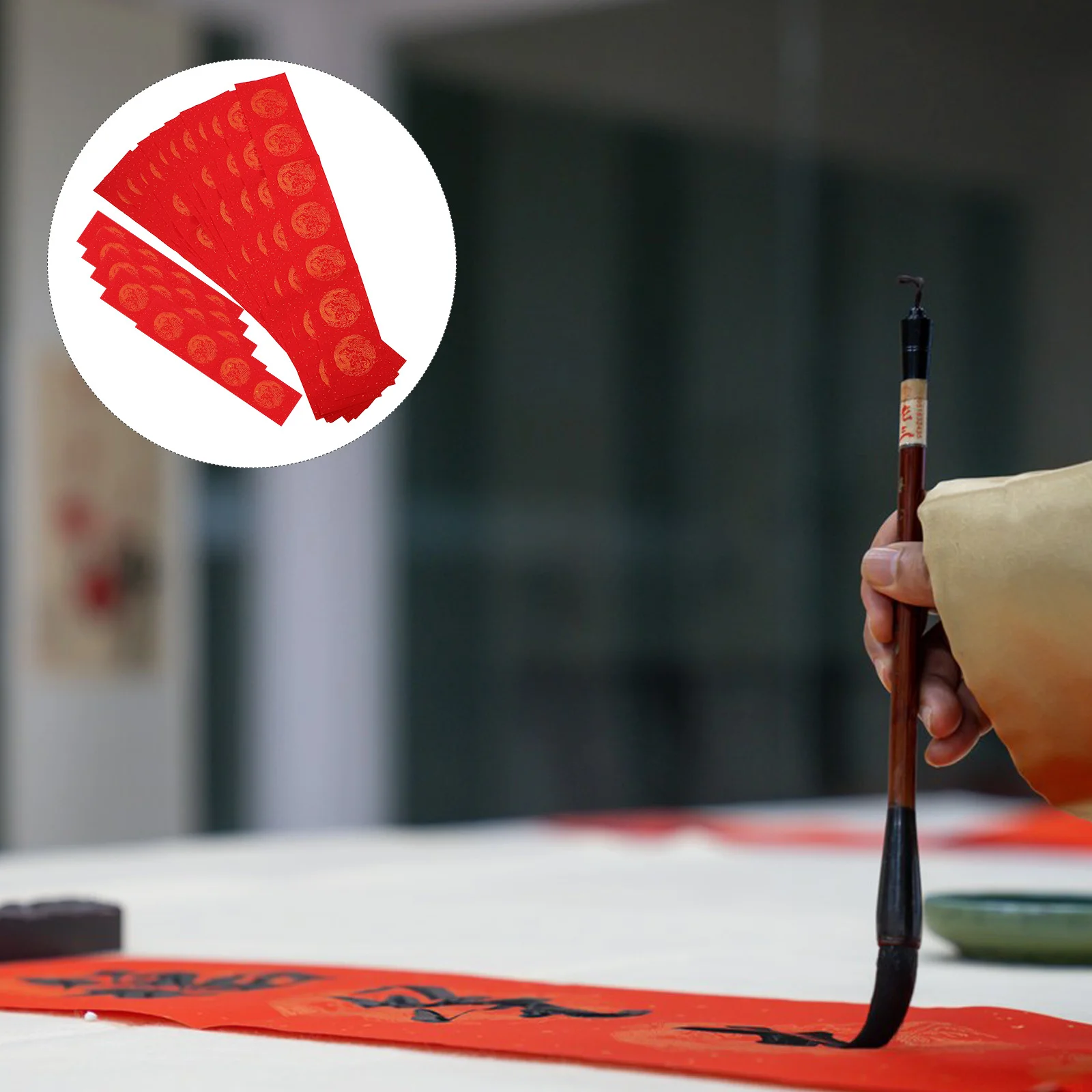 Новинка 2025 года, куплеты в виде змеи, красная бумага для каллиграфии, украшение для китайского фестиваля, весеннее письмо, пустой рис, портативный макет сцены