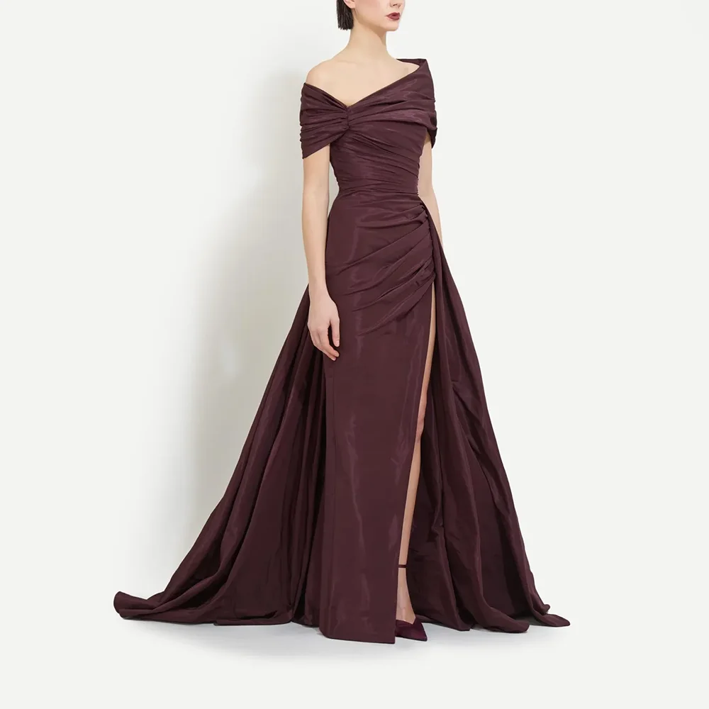 

Off-Shoulder Elegant Evening Dresses Formal Party Prom Gowns Floor-Length Trumpet Modern Style Evening Prom Dresses Customized