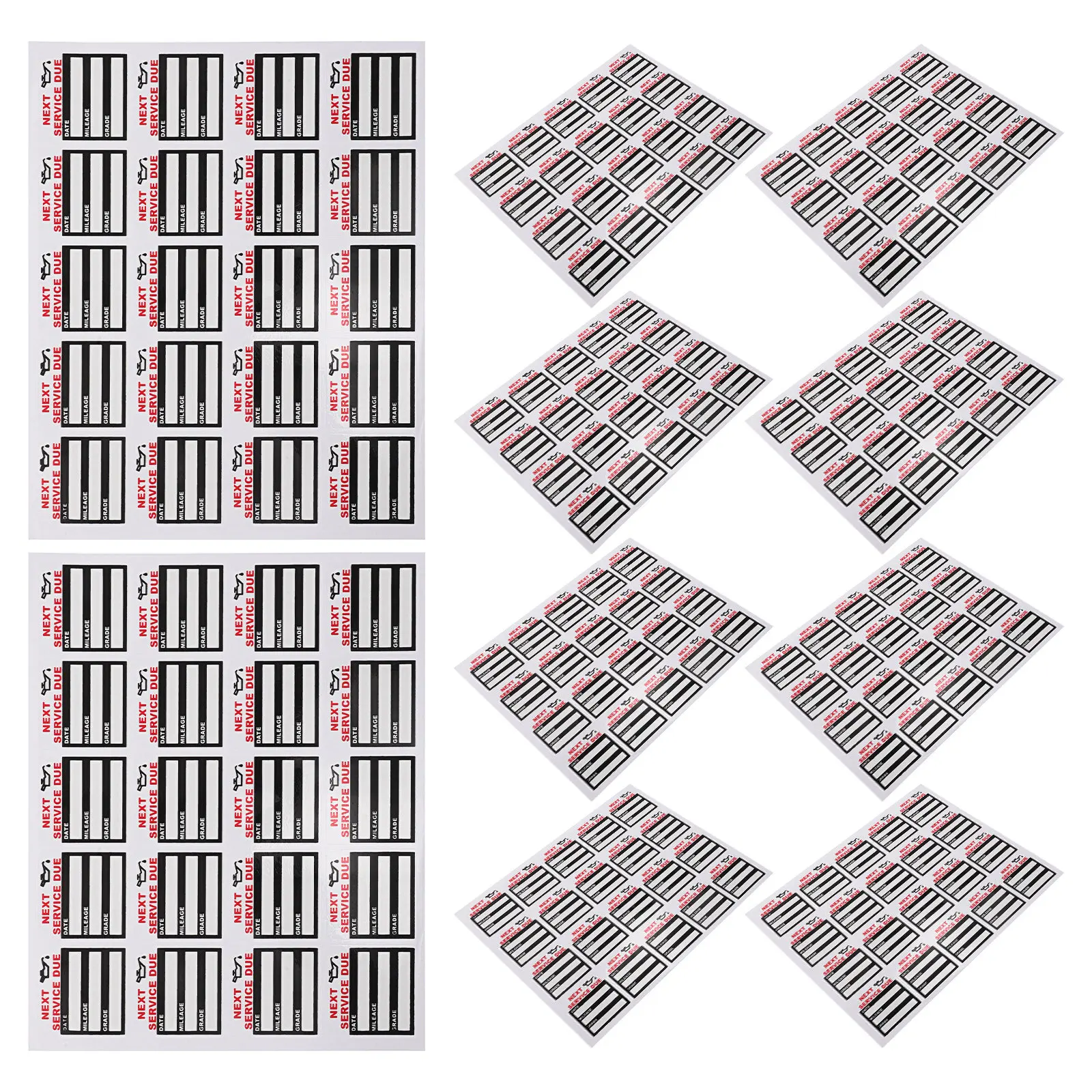 

200Pcs Auto Maintenance Stickers Static Cling Oil Change Reminder Windshield Cling Low-Tack Service Due Labels for Vehicle
