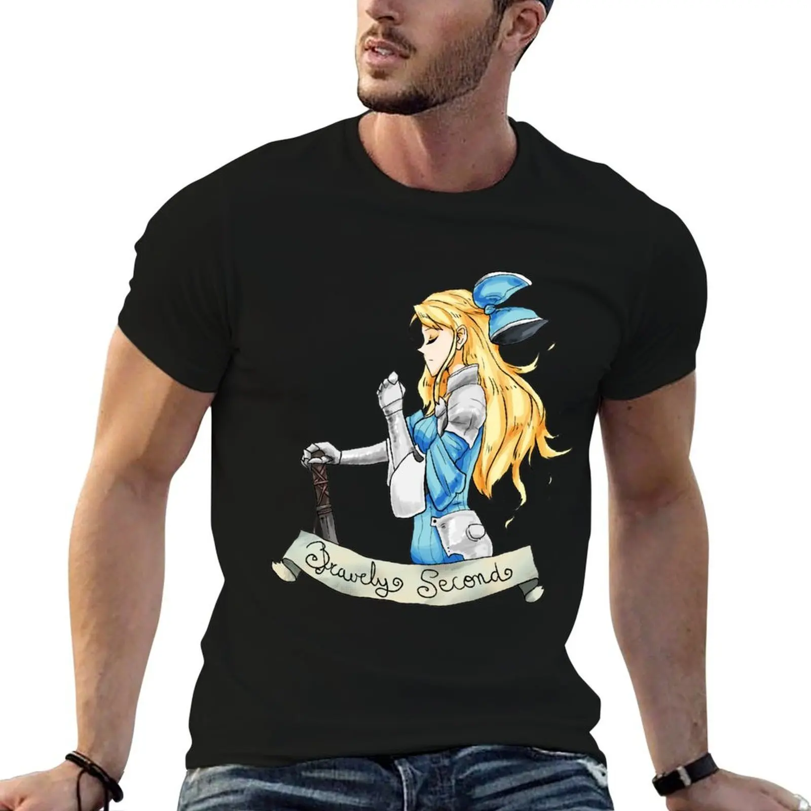 Camiseta Edea Lee-Bravely Second, camiseta esencial, paquete de camisetas de algodón, camisetas divertidas, camiseta para hombre