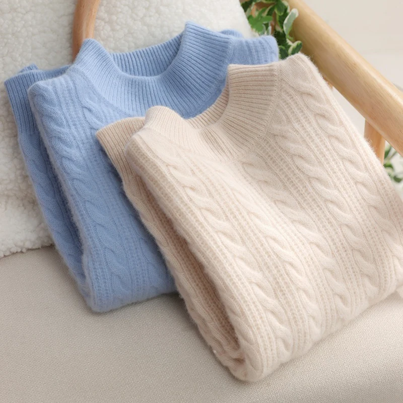 

Boys 100% wool Sweater winter solid color Diamond Pattern Kid Cashmere thicken Warm Girl Pullover Wool Clothes Childrens Sweater