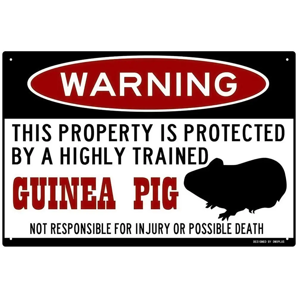 Знак морской свиньи FemiaD, забавные металлические знаки, клетка морской свиньи, жестяной знак GuineaPig 8X12 дюймов