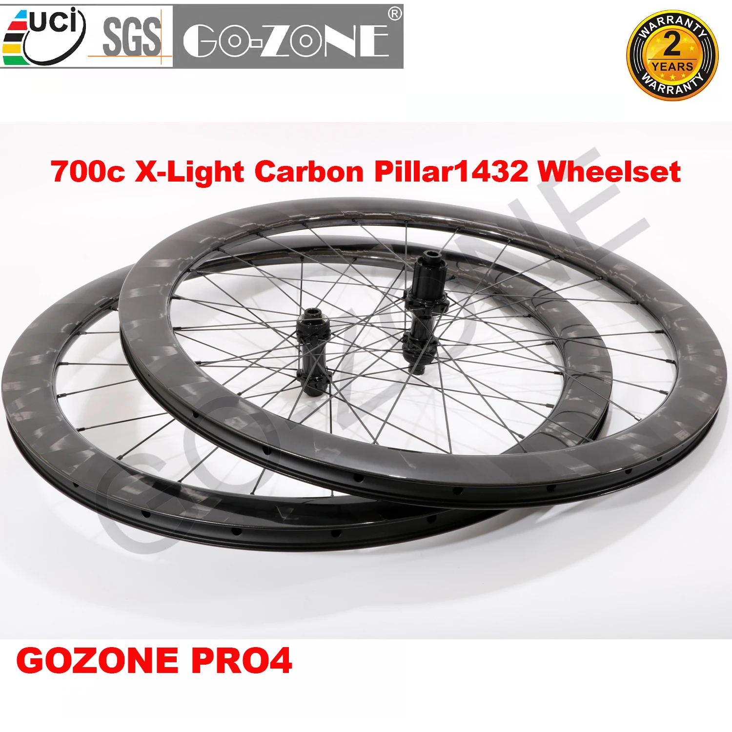 

X-Light Carbon 700c Wheelset Disc Brake Clincher Tubeless Tubular Super Light 26mm U Shape 24/24H X-Light Road Disc Brake Wheels