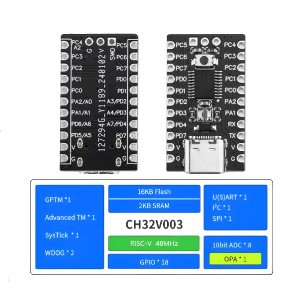 TWen32F003 CH32V003F4P6 Core Development Board Module Microcontroller RISC-V Processor 64K