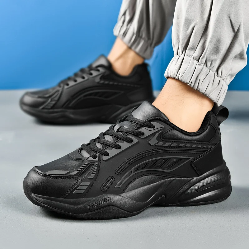 Thick Sole Versatile Clunky Sneaker for Men 2025 New Trend Mesh Lace Up Breathable Casual Sports Shoes Increased Soft Soles