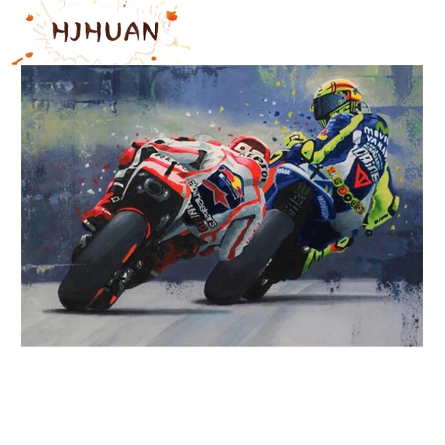 

5D DIY Diamond Painting Cartoon motorcycle racer Full Round Rhinestone Diamond Embroidery Cross Stitch Mosaic Home Decoration Ar