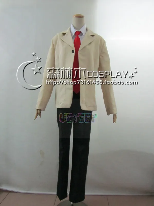 UETEEY  New Hot Light Yagami Cosplay Costume Top+pant+coat+tie Customized