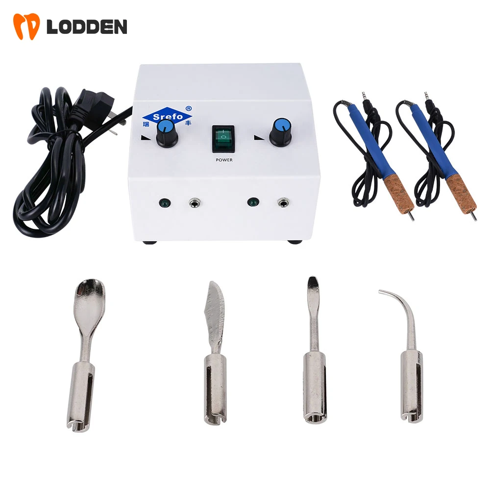 

LODDEN Dual Pen Dual Control Electric Wax Knife Dental Lab Double Carving Pen Pencil with 4 Tips Electric Wax Trimmer Accessorie