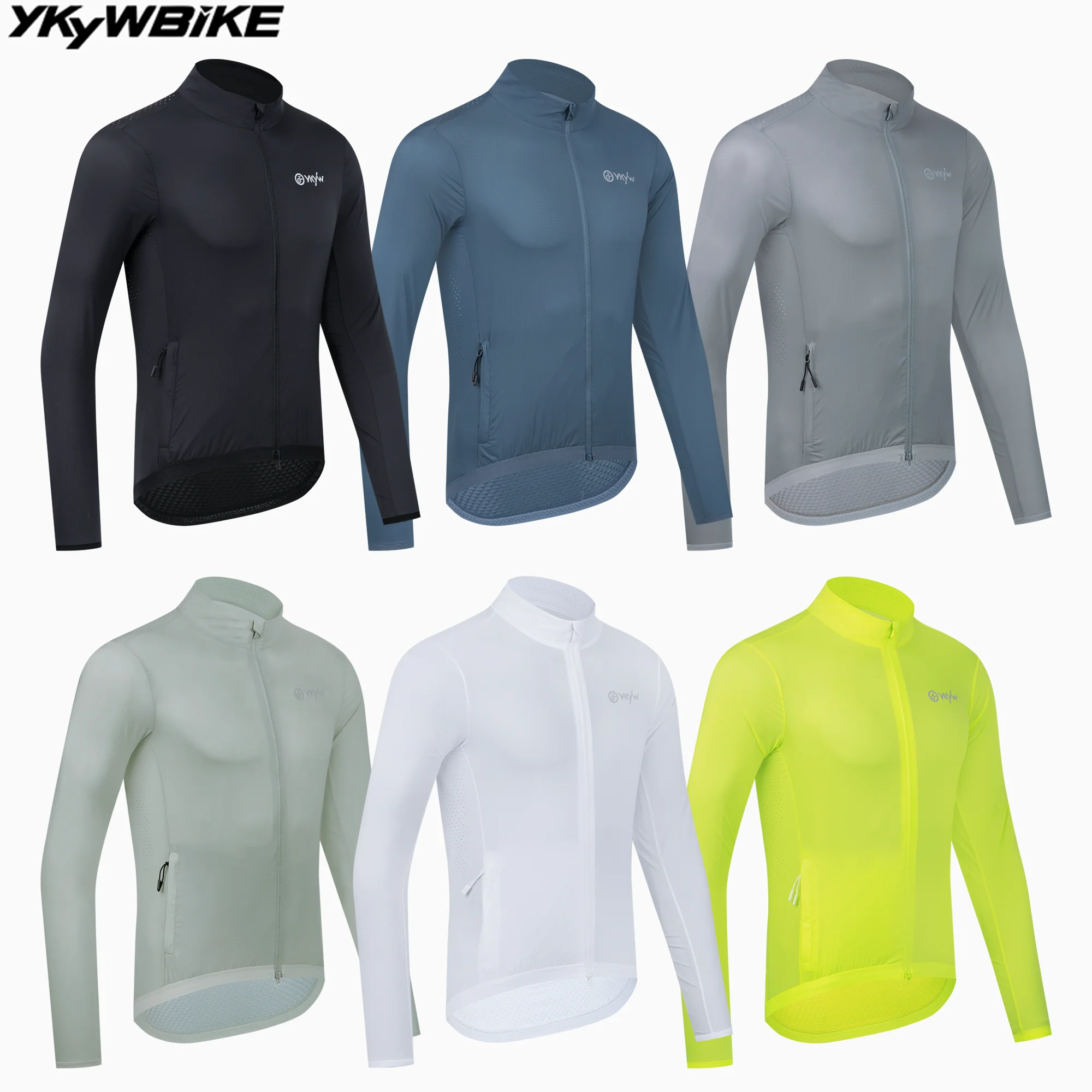 

YKYWBIKE Men's MTB Cycling Jacket Windproof Lightweight Long Sleeve Bicycle Clothing Bike Jersey Riding Jacket Breathable