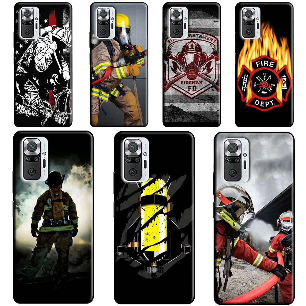 Firefighter Heroes Fireman Case For Xiaomi Redmi Note 12 Pro 11 8 9 10 Pro 9S 10S 11S 12S Redmi 12C 10C 9C 10A Cover