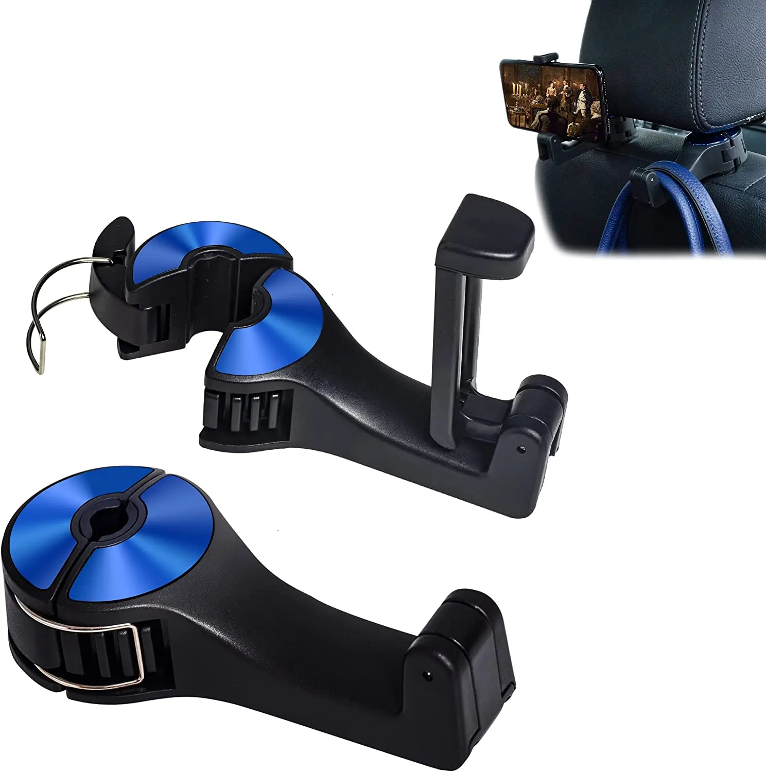 Car Back Seat Hook Multi-Function Hanging Storage Mobile Phone Holder Lazy Bracket Rear Seat Phone Headrest Bracket