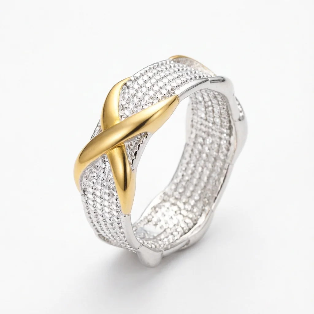 18K Gold Fashion Charm Gold Letter X Ring For Women Men Bridal Wedding Engagement Party Birthday Fine Jewelry Accessories