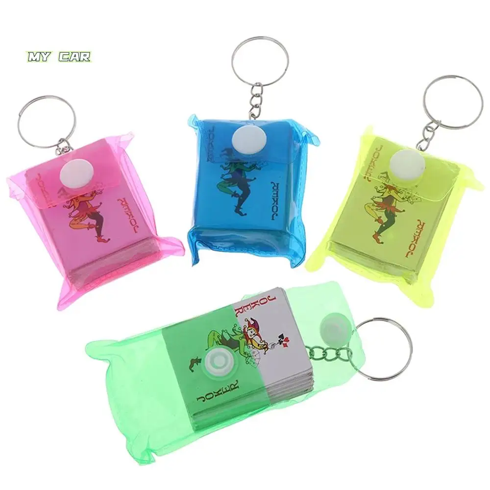

for Gift Portable Bag Pendant Board Game Small 3x4cm Mini Poker Key Rings Playing Cards Poker Keychain