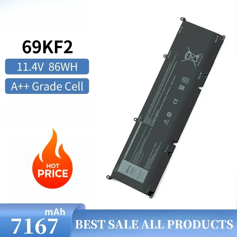 

69KF2 Battery for DELL XPS 15 9500 9510 9520 9530 Precision 5560 G15 5510 5511 5520 5515 5521 G7 15 7500 P91F P87F 86WH