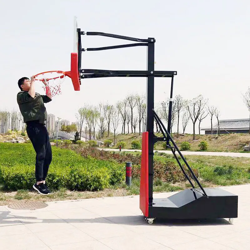 رف كرة سلة متنقل للرياضات الخارجية للبالغين، معدات محكمة أرضية ترفيهية للمنزل والمدرسة