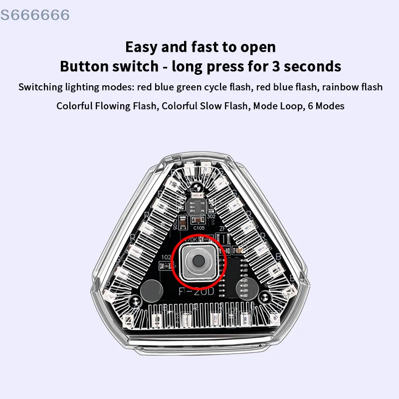 

Solar-Operated Motorcycle Warning Light: Waterproof LED Flasher for Night Use, Car & Bike Rear Collision Signal