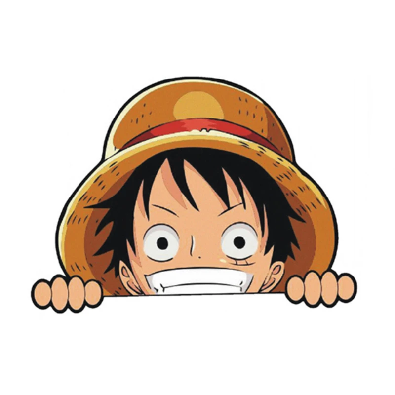 

TT Car Stickers Cute Peeking Luffy Chopper Cartoon Creative Waterproof and Sunscreen Applique PVC Car Accessories Decorative